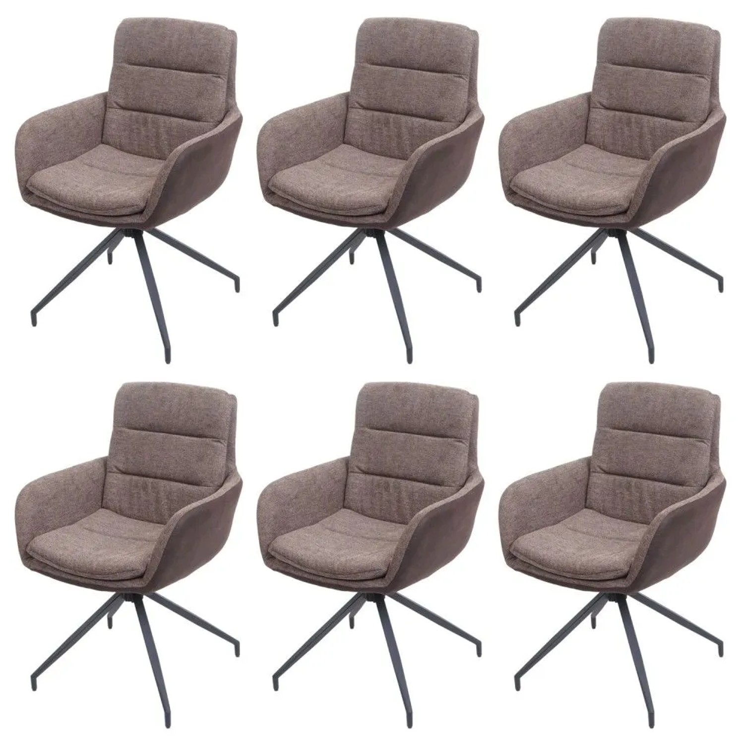 MCW Esszimmerstuhl K32 6er-Set Braun-dunkelbraun