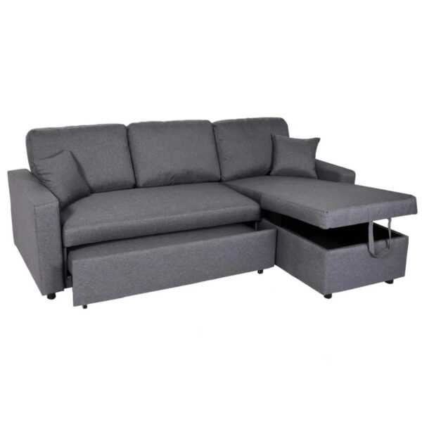 MCW Ecksofa mit Bettkasten L17 Dunkelgrau