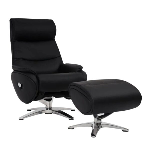MCW Relaxsessel mit Hocker K98 Schwarz