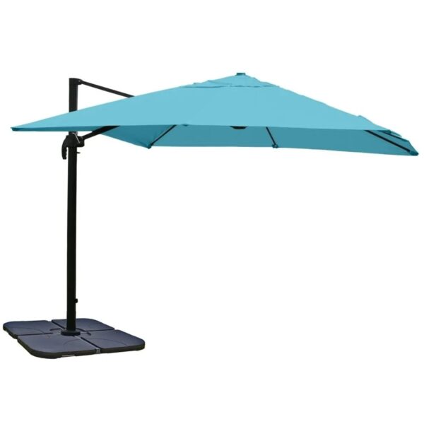 MCW Ampelschirm A96 3x4m Alu/Stahl Türkis mit Ständer Drehbar MCW Ampelschirm A96 3x4m Alu/Stahl Türkis mit Ständer Drehbar