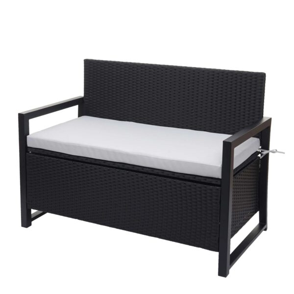 MCW Poly-Rattan 2er Sitzbank F39 Anthrazit Kissen Grau MCW Poly-Rattan 2er Sitzbank F39 Anthrazit Kissen Grau
