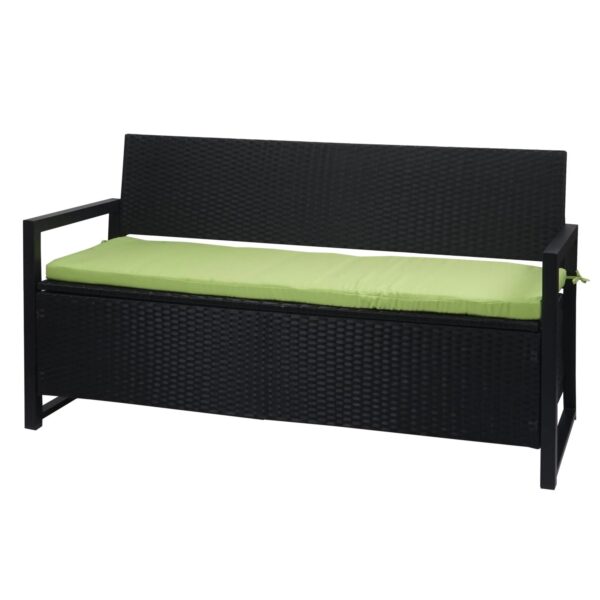 MCW Poly-Rattan 3er Sitzbank F39 Anthrazit Kissen Grün MCW Poly-Rattan 3er Sitzbank F39 Anthrazit Kissen Grün