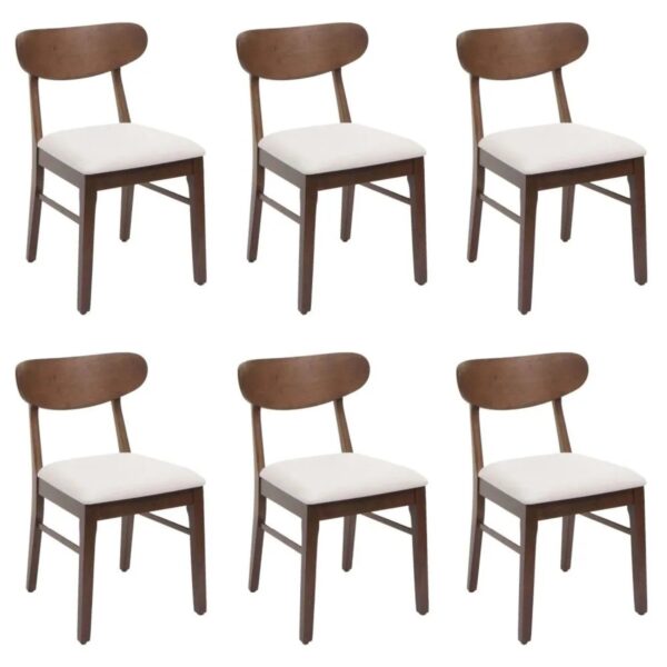 MCW Esszimmerstuhl M59 6er-Set Dunkles Gestell Creme