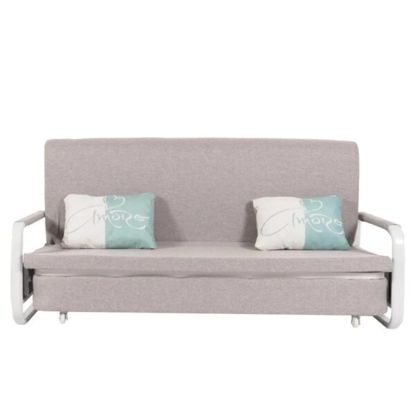 MCW Schlafsofa M83 Stoff/Textil Hellgrau 190x185cm