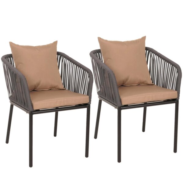 MCW 2er-Set Gartenstuhl N41 Anthrazit Kissen Taupe MCW 2er-Set Gartenstuhl N41 Anthrazit Kissen Taupe