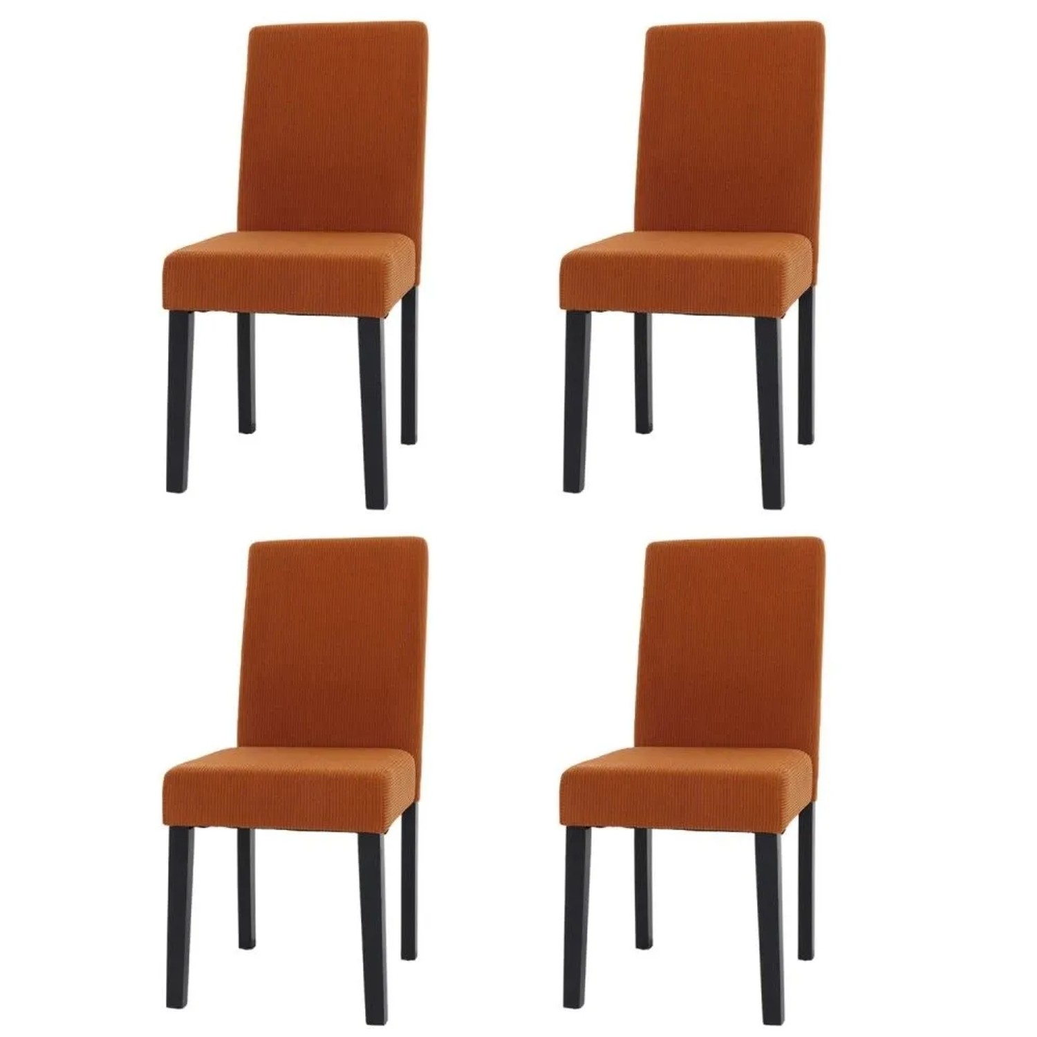 MCW Esszimmerstuhl Littau Cord 4er-Set Terrakotta Dunkle Beine