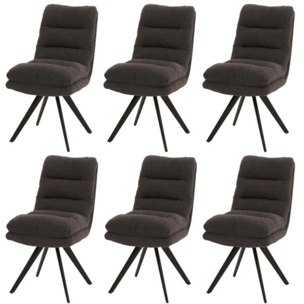 MCW Esszimmerstuhl G66 Boucle 6er-Set Dunkelgrau