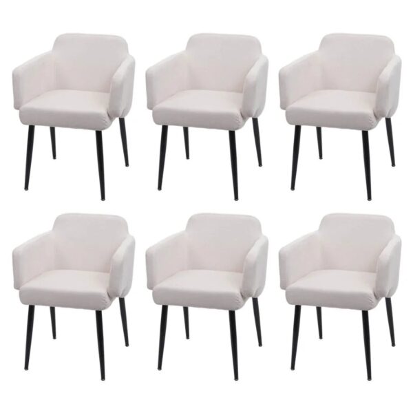 MCW Esszimmerstuhl L13 6er-Set Creme-Weiß