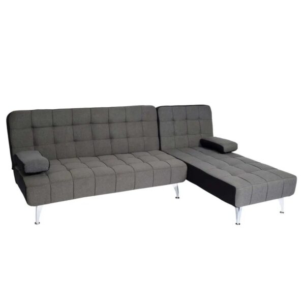 MCW Schlafsofa K22 Stoff/Textil Dunkelgrau Schwarz