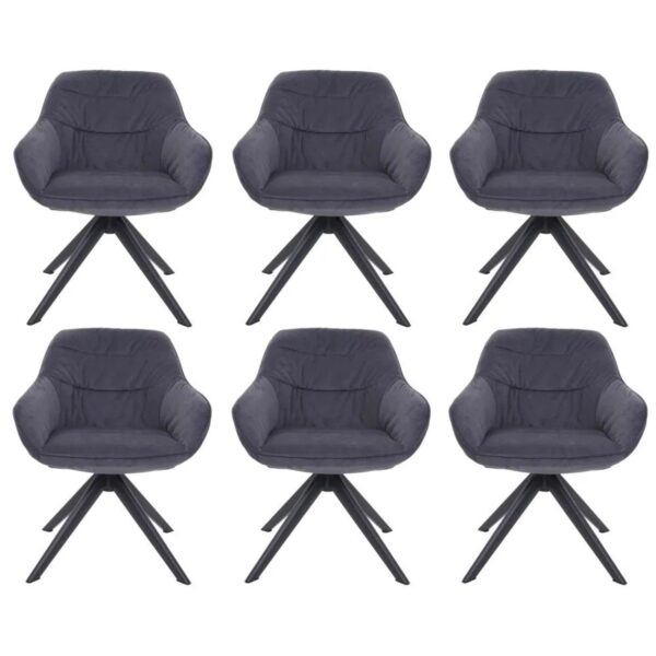MCW Esszimmerstuhl K28 6er-Set Stoff/Textil Grau
