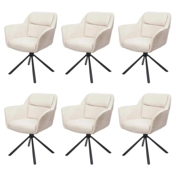 MCW Esszimmerstuhl K33 6er-Set Kunstleder Creme