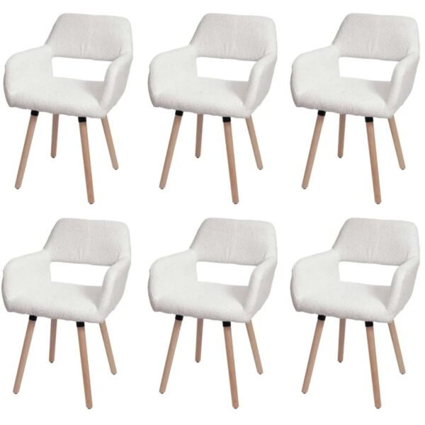 MCW Esszimmerstuhl A50 II 6er-Set Creme Stoff/Textil Boucle 450g/m² MCW Esszimmerstuhl A50 II 6er-Set Creme Stoff/Textil Boucle 450g/m²