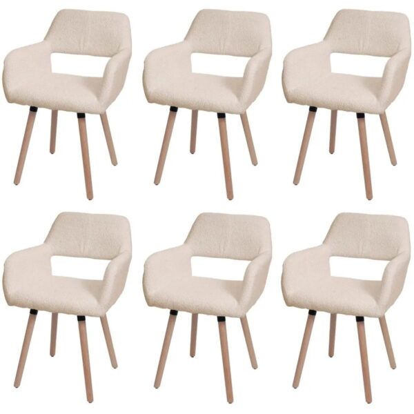 MCW Esszimmerstuhl A50 II 6er-Set Beige Stoff/Textil Boucle 450g/m² MCW Esszimmerstuhl A50 II 6er-Set Beige Stoff/Textil Boucle 450g/m²