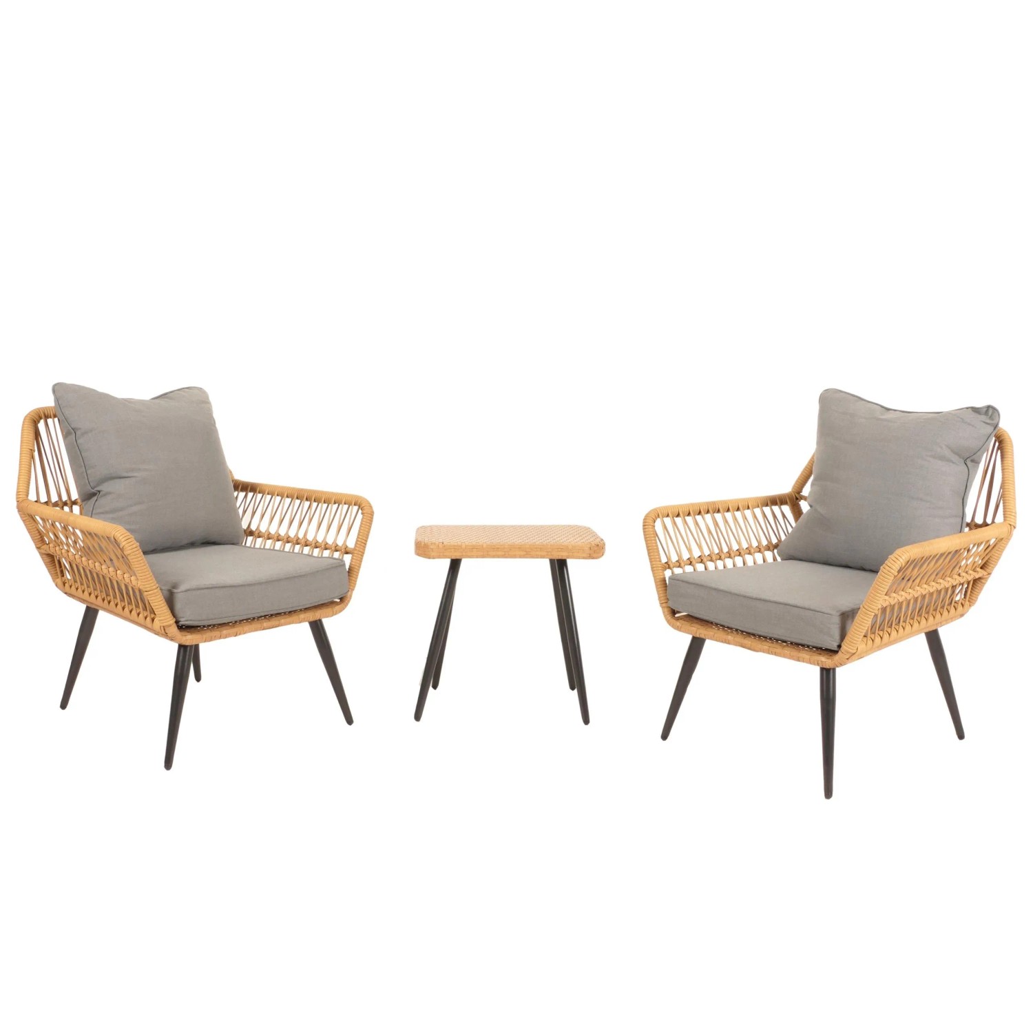 MCW Poly-Rattan Garnitur N34 Dunkelgrau