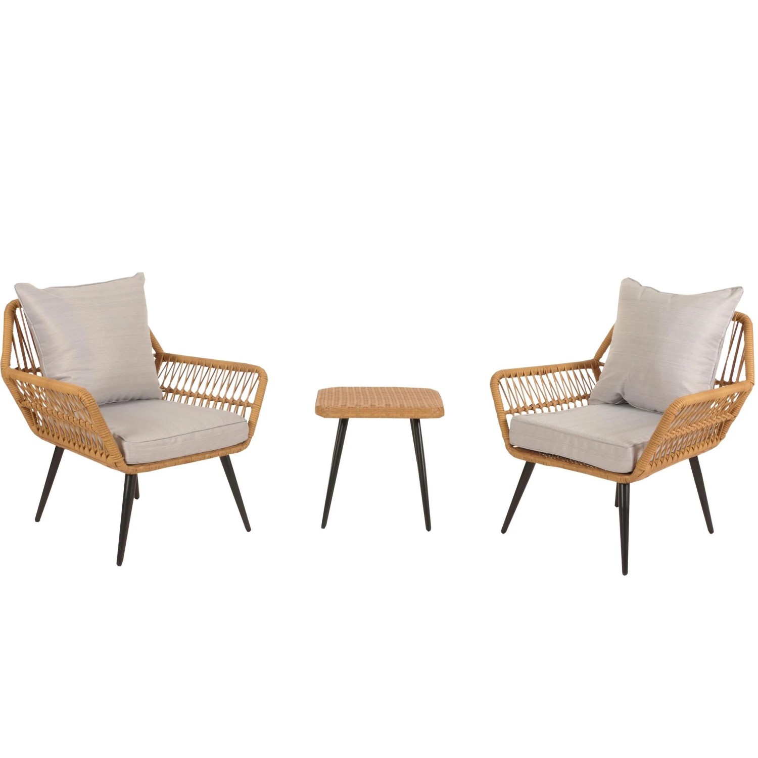 MCW Poly-Rattan Garnitur N34 Hellgrau