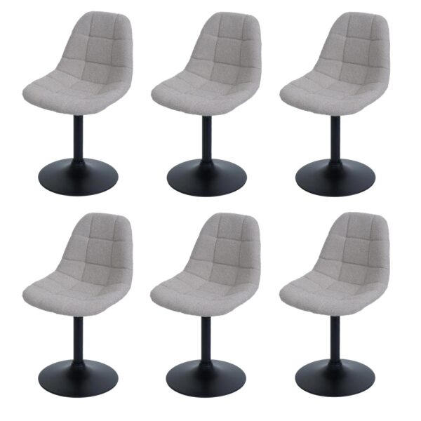MCW Esszimmerstuhl A60 6er-Set Stoff/Textil Boucle 450g/m² Taupe