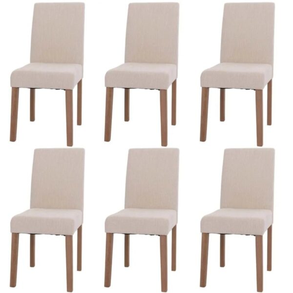 MCW Esszimmerstuhl Littau Chenille 6er-Set Creme Naturfarbene Beine MCW Esszimmerstuhl Littau Chenille 6er-Set Creme Naturfarbene Beine