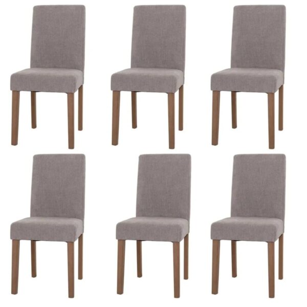 MCW Esszimmerstuhl Littau Chenille 6er-Set Hellgrau Naturfarbene Beine MCW Esszimmerstuhl Littau Chenille 6er-Set Hellgrau Naturfarbene Beine