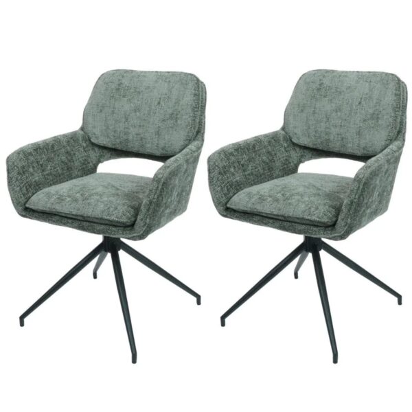 MCW Esszimmerstuhl N74 2er-Set Stoff Chenille 490g/m² Grün MCW Esszimmerstuhl N74 2er-Set Stoff Chenille 490g/m² Grün