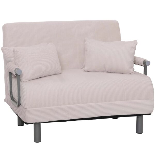 MCW Schlafsessel K29 Stoff Cord 330g/m² Creme-Weiß