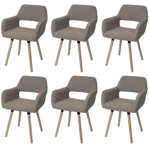 MCW Esszimmerstuhl A50 II 6er-Set Taupe Stoff/Textil Boucle 450g/m² MCW Esszimmerstuhl A50 II 6er-Set Taupe Stoff/Textil Boucle 450g/m²