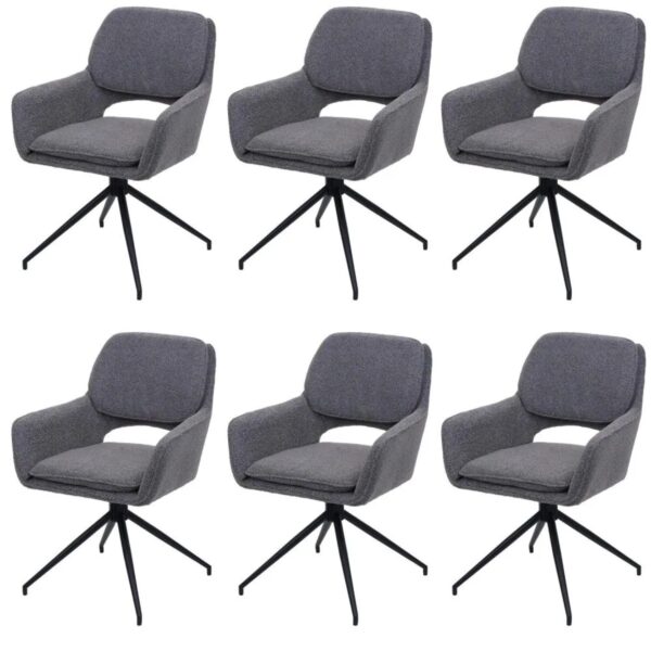 MCW Esszimmerstuhl N74 6er-Set Stoff Boucle 540g/m² Grau MCW Esszimmerstuhl N74 6er-Set Stoff Boucle 540g/m² Grau