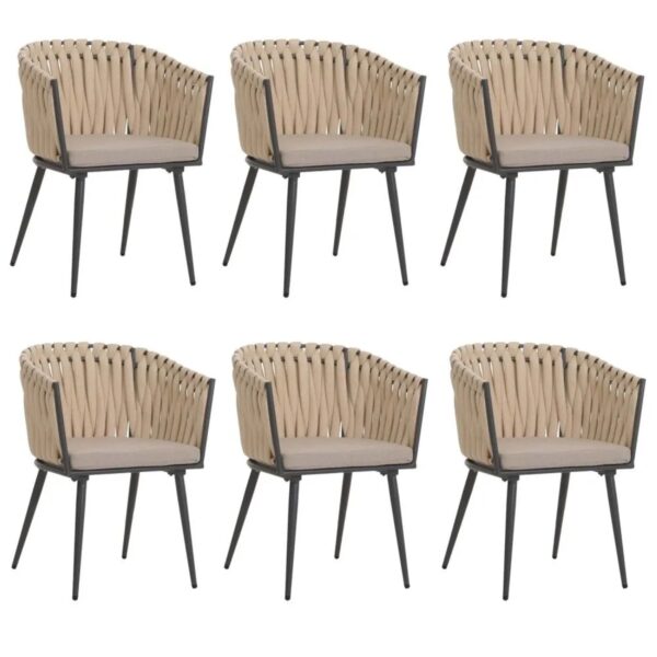 MCW Esszimmerstuhl N38 6er-Set Creme Kissen Hellbraun MCW Esszimmerstuhl N38 6er-Set Creme Kissen Hellbraun