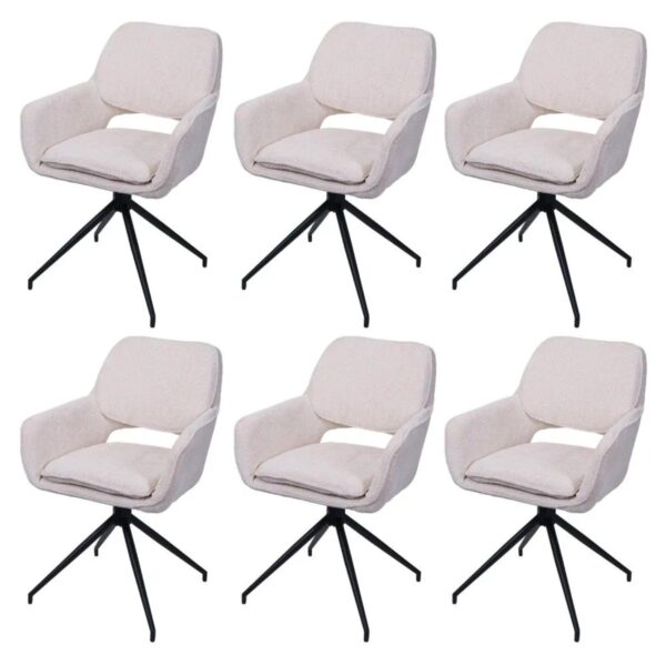 MCW Esszimmerstuhl N74 6er-Set Stoff Chenille 490g/m² Creme MCW Esszimmerstuhl N74 6er-Set Stoff Chenille 490g/m² Creme