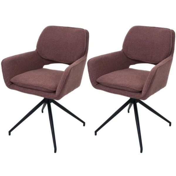 MCW Esszimmerstuhl N74 2er-Set Stoff Boucle 540g/m² Hellbraun