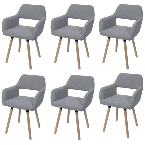 MCW Esszimmerstuhl A50 II 6er-Set Grau Stoff/Textil Boucle 450g/m² MCW Esszimmerstuhl A50 II 6er-Set Grau Stoff/Textil Boucle 450g/m²