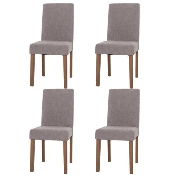 MCW Esszimmerstuhl Littau Chenille 4er-Set Hellgrau Naturfarbene Beine MCW Esszimmerstuhl Littau Chenille 4er-Set Hellgrau Naturfarbene Beine