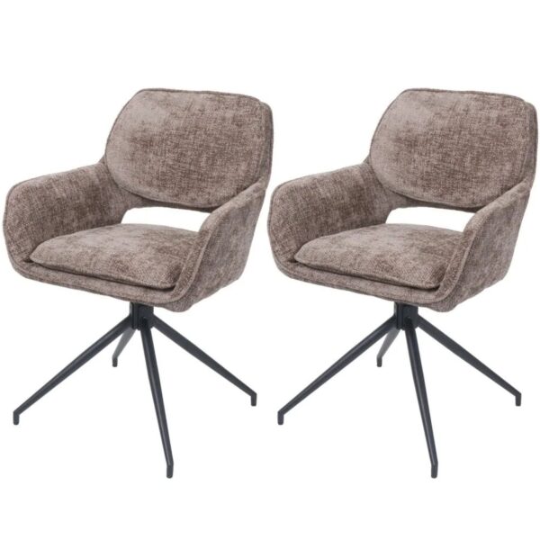 MCW Esszimmerstuhl N74 2er-Set Stoff Chenille 490g/m² Braun MCW Esszimmerstuhl N74 2er-Set Stoff Chenille 490g/m² Braun