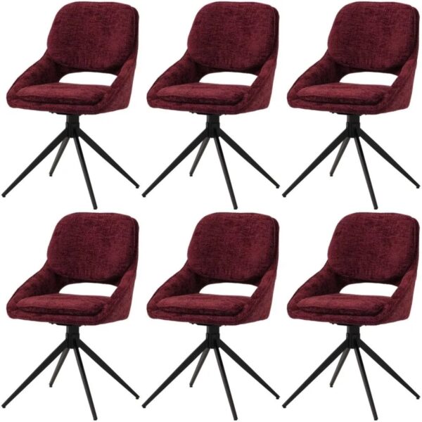 MCW Esszimmerstuhl N73 6er-Set Bordeaux