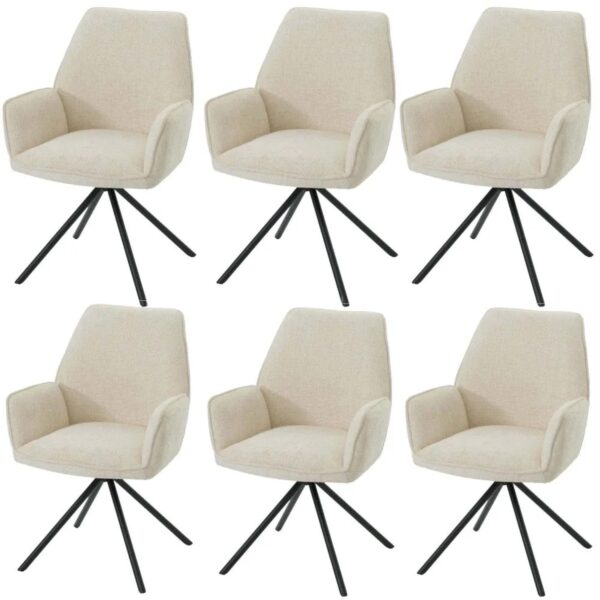 MCW Esszimmerstuhl G67 6er-Set Creme