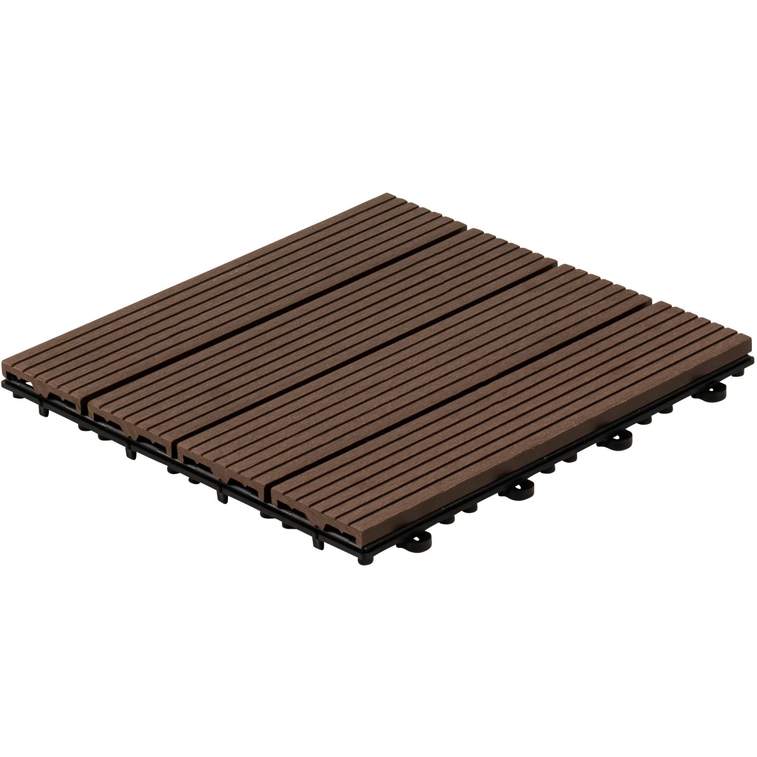 Home Deluxe Klickfliesen WPC Bavaro Dunkelbraun, 30 cm x 30 cm, 6 m²