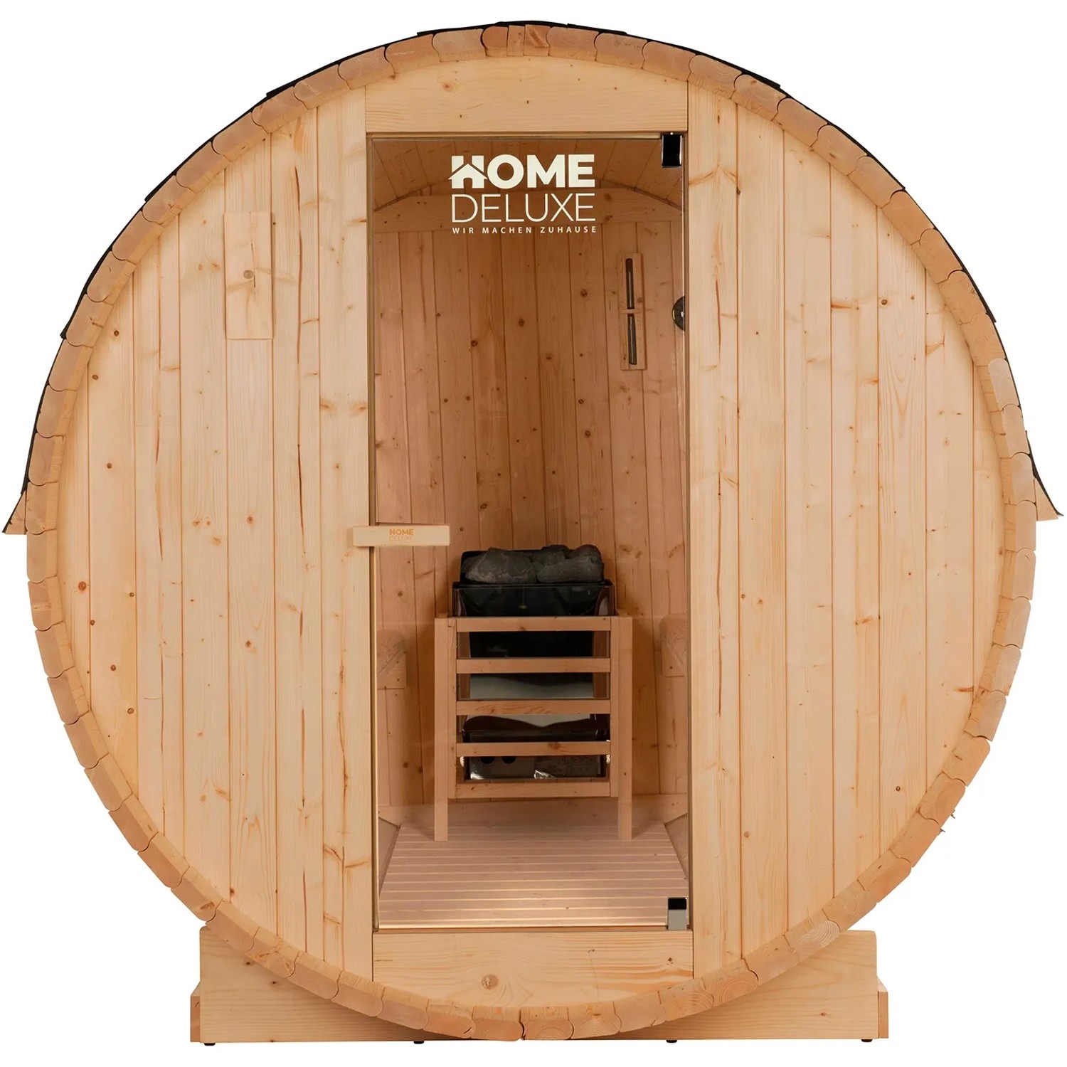 Outdoor Fasssauna Lahti Tannenholz Natur L