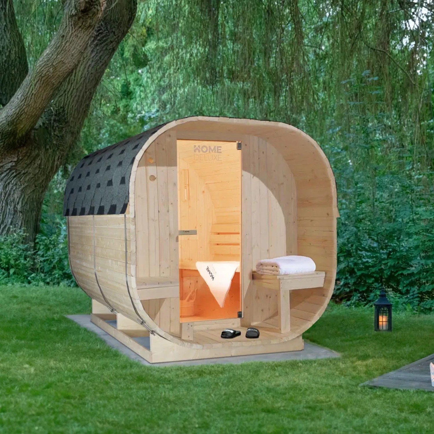 Home Deluxe Outdoor Sauna CUBE DELXUE L für bis zu 4 Personen