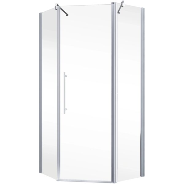 Schulte Fünfeckdusche Alexa Style 2.0 Alu-Natur Klar Glas hell 192 cm x 90 cm