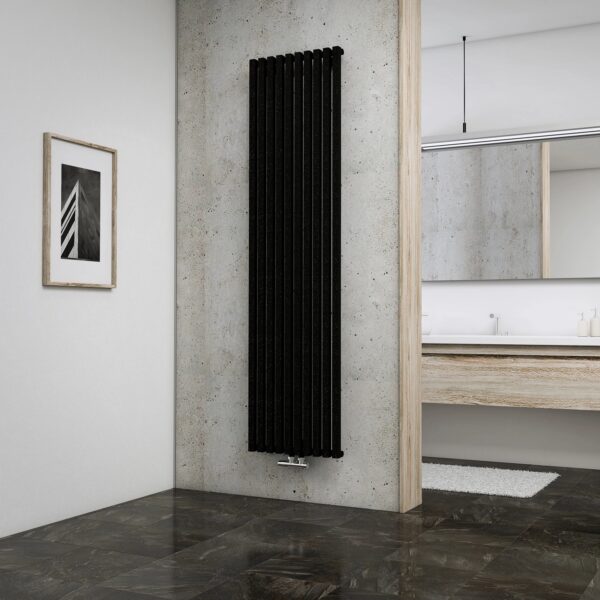 Schulte Design-Heizkoerper Lyon mit 1094 W Leistung in Pearl-Schwarz, 1800x462mm Schulte Design-Heizkoerper Lyon mit 1094 W Leistung in Pearl-Schwarz, 1800x462mm