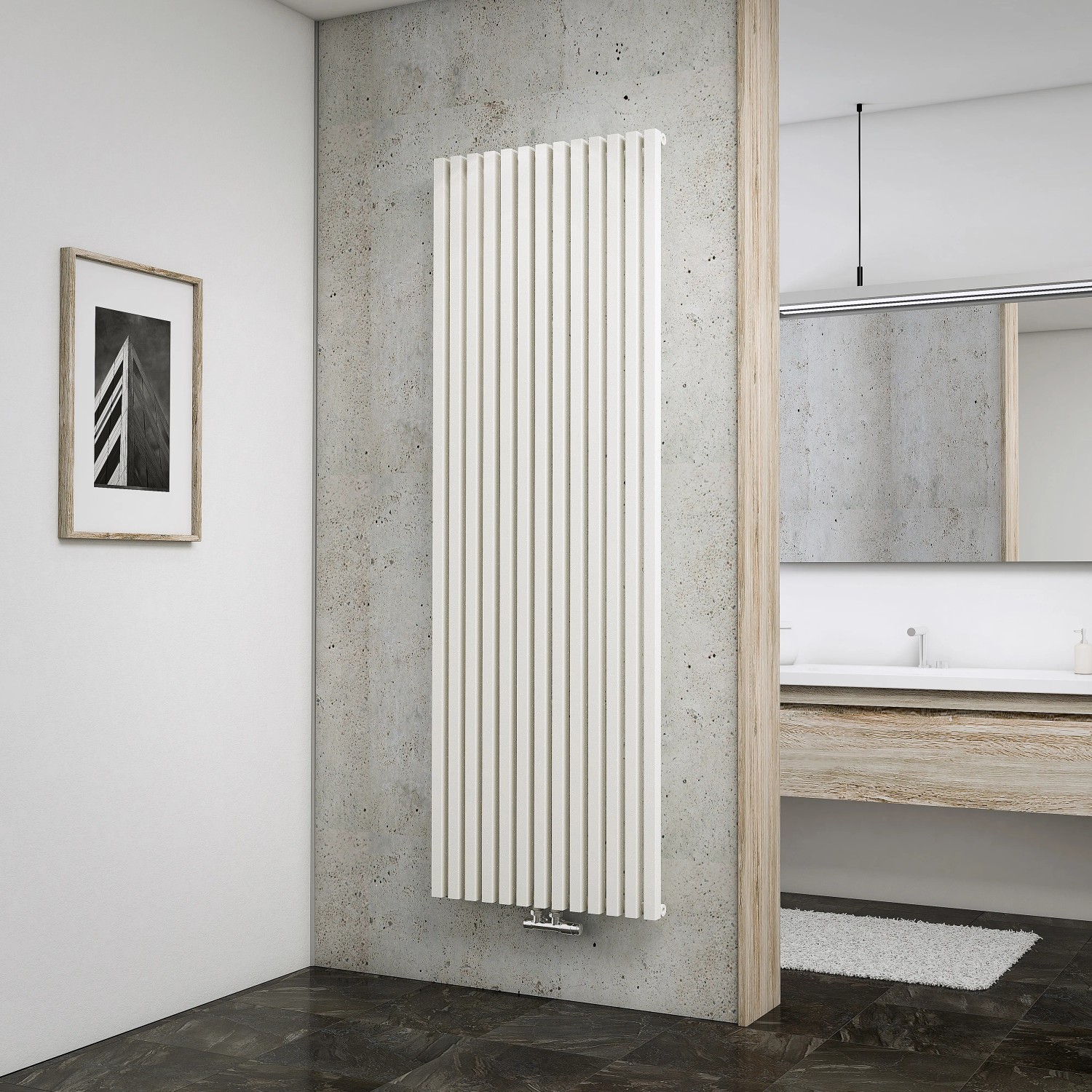 Schulte Design-Heizkoerper Lyon mit 1422 W Leistung in Pearl-Weiß, 1800x606mm