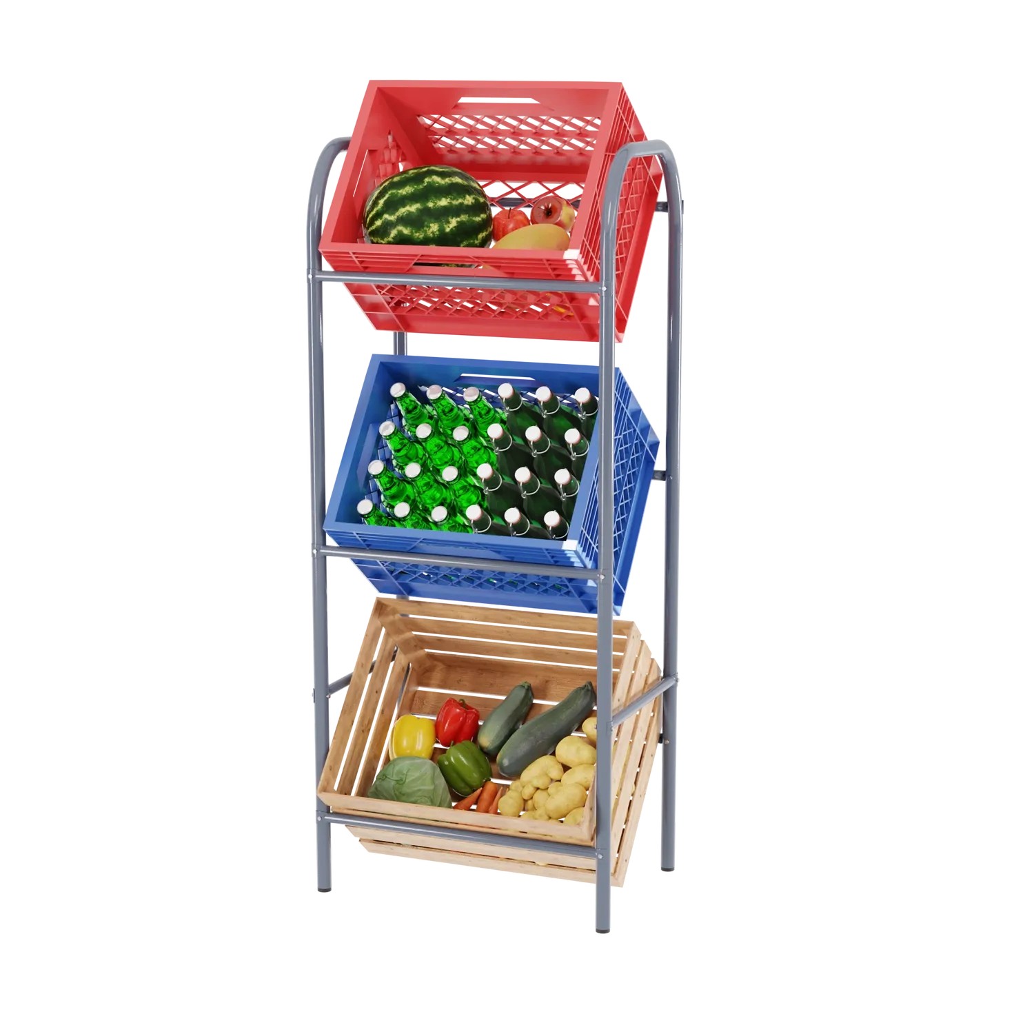 Tronitechnik Getraenkekistenregal 3 Kisten Kistenregal 3 Kaesten Bierkastenstaender Getraenkestaender