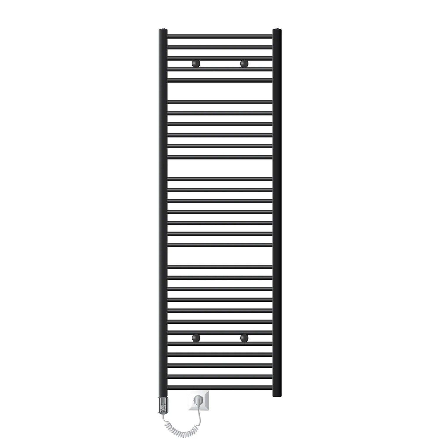 LuxeBath Badheizkörper Elektrisch mit Heizstab 900W 600x1800 mm Anthrazit