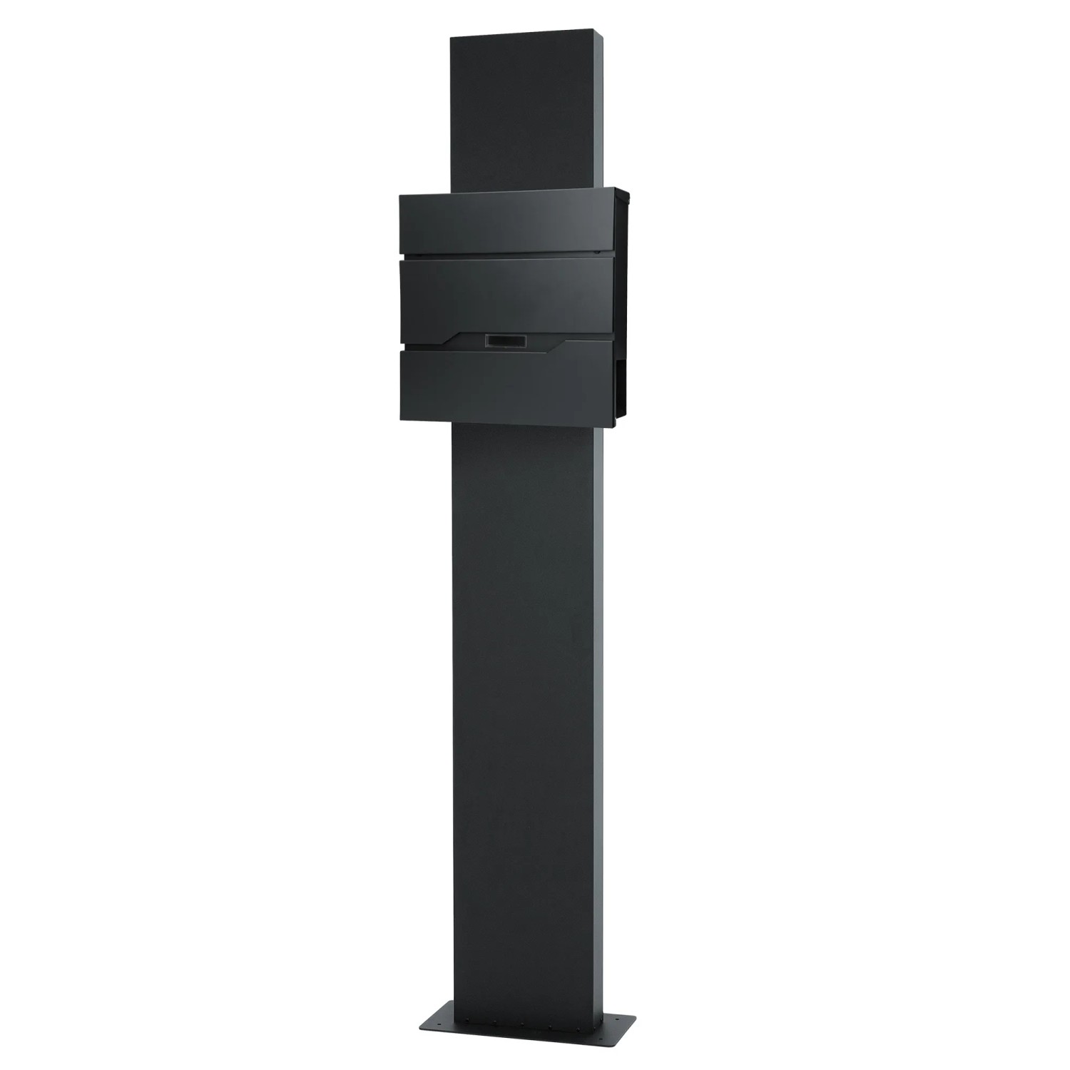ML-Design Standbriefkasten Anthrazit 37x11x36,5cm mit Zeitungsfach Standfuß