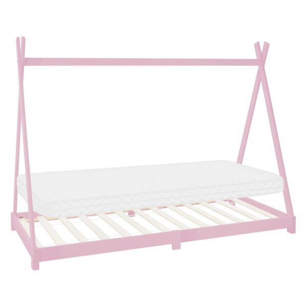 ML-Design Kinderbett Tipi 90x200 cm Rosa mit Matratze H10cm Lattenrost