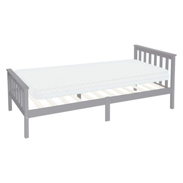 ML-Design Holzbett mit Lattenrost 90x200cm Hellgrau mit Matratze H10cm