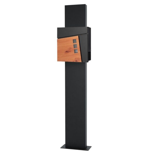 ML-Design Standbriefkasten mit Zeitungsfach Anthrazit- Holzoptik mit Pfosten ML-Design Standbriefkasten mit Zeitungsfach Anthrazit- Holzoptik mit Pfosten