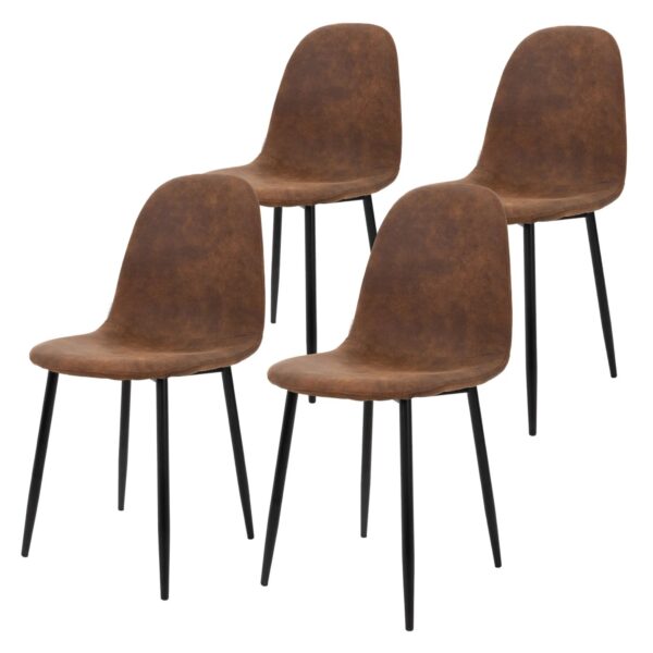 ML-Design 4Er Set Esszimmerstühle Skandinavisches Vintage Polsterstuhl Braun ML-Design 4Er Set Esszimmerstühle Skandinavisches Vintage Polsterstuhl Braun
