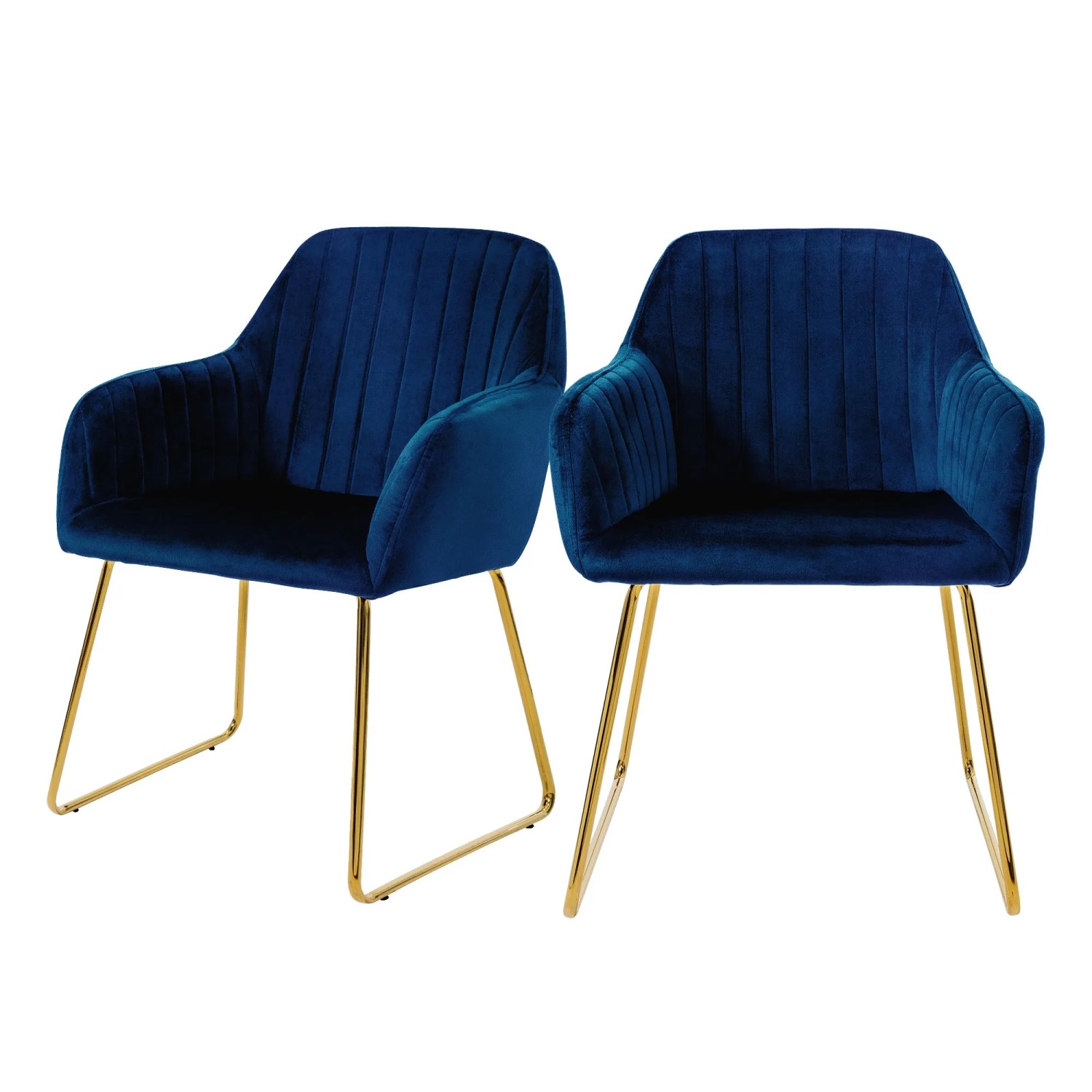 ML-Design Esszimmerstühle 2er Set Ergonomische aus Samt Blau