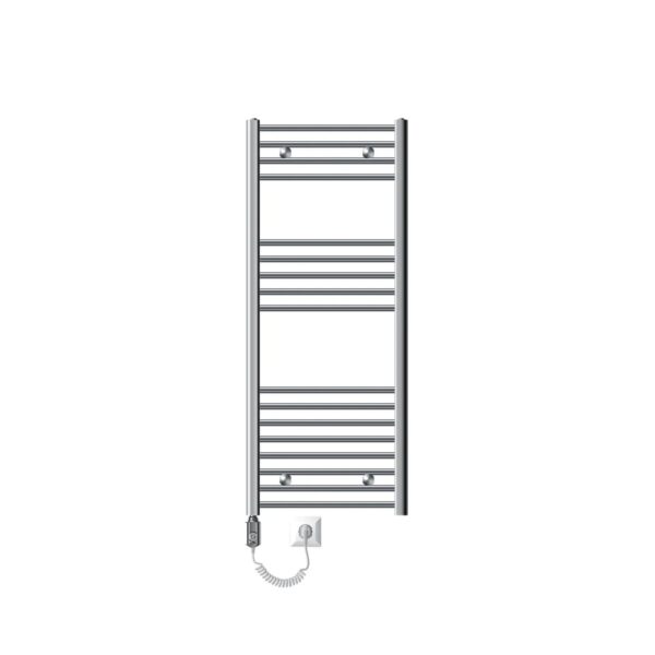 LuxeBath Elektrischer Badheizkörper Sahara 50x120 cm Chrom Gebogen Heizstab 900W