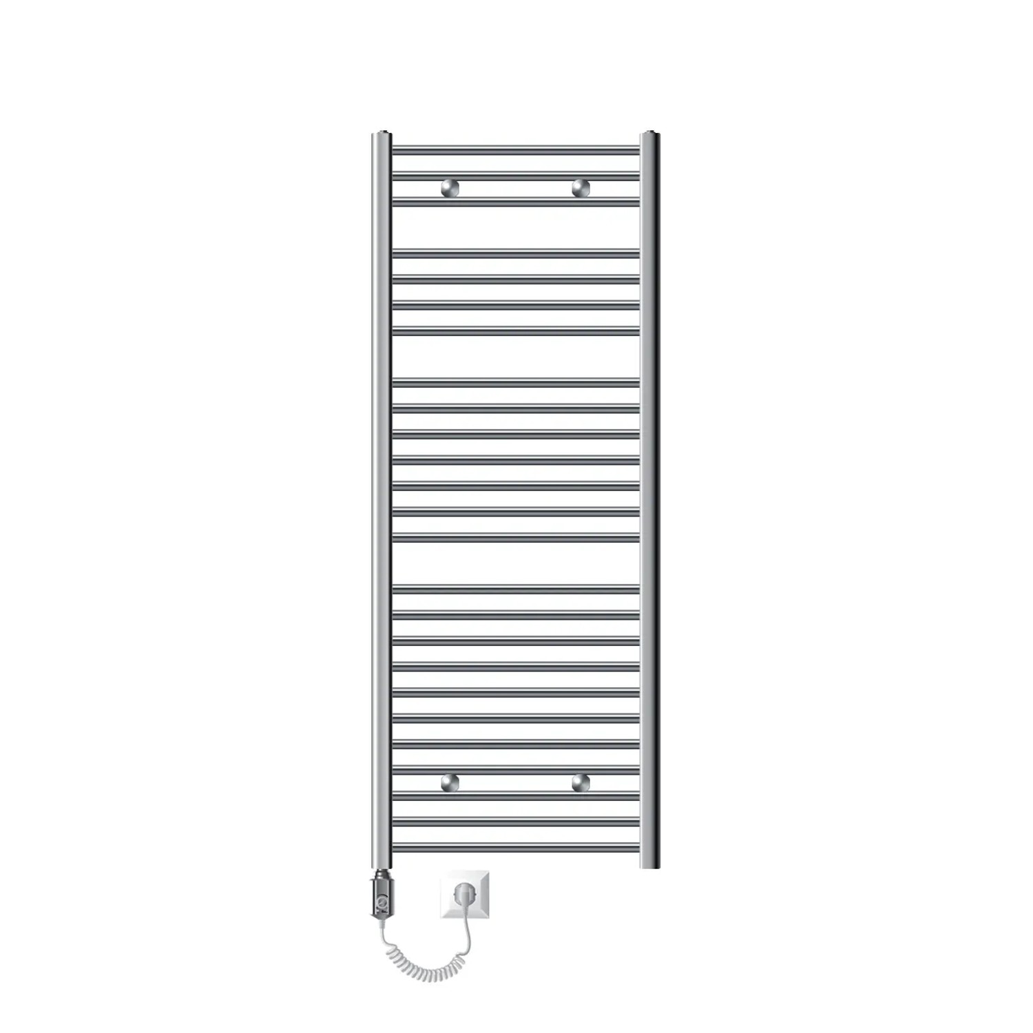 LuxeBath Elektrischer Badheizkörper Sahara 600x1500mm Chrom Gerade Heizstab 900W